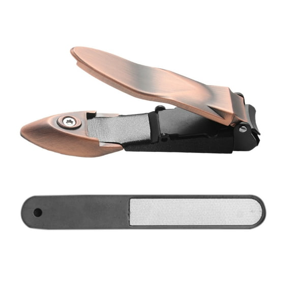 Nail Clippers For Men With Catcher - Razor-Sharp Heavy Duty Self-Collecting Nail Cutters Set- Nail Art Tools - Copper