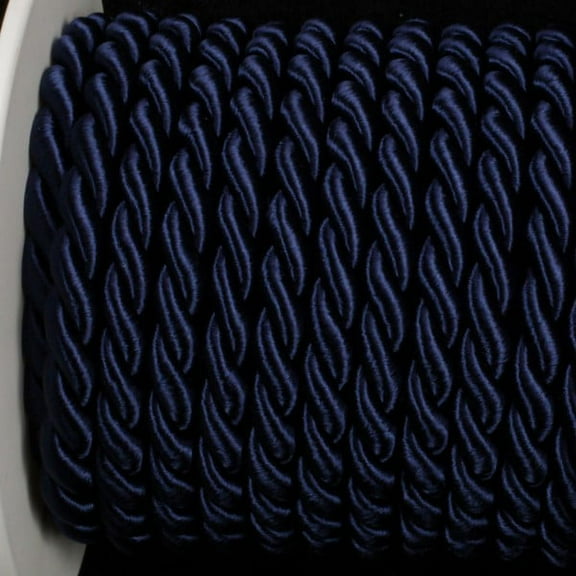 The Ribbon People Navy Blue Braided Cording Wired Craft Ribbon 0.25" x 17 Yards