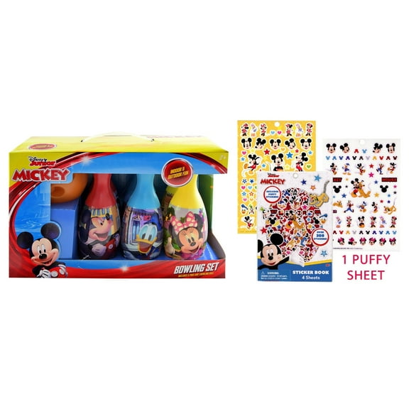 Mickey Bowling Set in Display Box W/1 PC STICKER SET