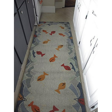 Chandler 4 Corners Nautical Fish Rug Runner Wool 2 6 X 8 Feet Chandler 4 Corners Nautical Fish Rug Runner Wool 2 6 X 8 Feet