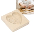 thumbnail image 4 of Wooden   Easy Release Reusable Washable Carved Biscuit Press   For Home Kitchen Baking, 4 of 8