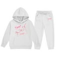 thumbnail image 3 of Kiijoy Tween Girls Bow Print Fleece Hoodie Sweatpants Outfits Casual Sweatsuit, Sizes 12-13, 3 of 3