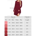 thumbnail image 5 of Chiclily Women's Long Sleeve Fall Dress Casual Pleated Swing T-Shirt Dresses with Pockets, Burgundy L, 5 of 9