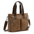thumbnail image 2 of Maletín de lona para ordenador portátil para hombre, sencillo bolso de mensajero informal de negocios para hombre, 2 of 5