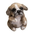 thumbnail image 1 of Adorno de sofá de perro de 7,87 pulgadas con dibujos animados que se abrazan y acurrucan. Decoración de simulación de perro. Caqui, 1 of 9