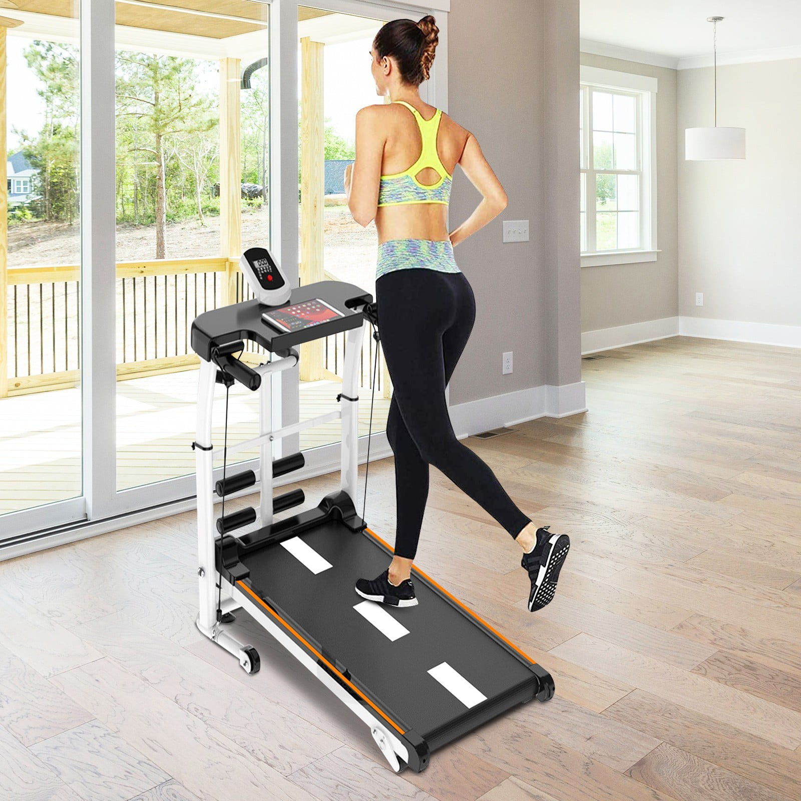 Supine Draw Rope 4-in-1 Mechanical Treadmill T-wisting ❤Folding Shock Running 