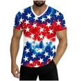 thumbnail image 3 of Thousandth Plus Size Patriotic Tops for Men Casual Tie Dye V-Neck T-Shirts Summer Breathable Fashionable Streetwear Star Graphic Tees for BBQ Vacation Party, 3 of 7