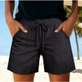 thumbnail image 2 of Womens Shorts 2026 Comfy Summer Drawstring High Waist Cotton Shorts with Pockets for Women Trendy by Yigetop Black S, 2 of 7