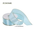thumbnail image 2 of Unique Bargains 1 1/2 Inch 25 Yard Wide Satin Ribbon with Gold Edges Grosgrain Fabric Ribbon for Gift Wrapping, Light Blue, 2 of 7