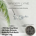 thumbnail image 5 of Birthstone Earrings for Women Solitaire Round Cubic Zirconia Sterling Silver Ginger Lyne Collection, 5 of 7