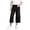 Black, variant on Kids Unisex Elastic Waist Cropped Denim Pants Boys Girls Casual Loose Fit Capri Jeans for School 5-15Y
