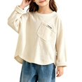 thumbnail image 3 of LIaqionyy Girls Boys Long Sleeve Shirts Stretchy Crew Neck Casual Tops Undershirt Base Layer Tees Shirt for Kids, 3 of 5