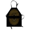 thumbnail image 1 of Mandala Apron, Flourishing Oriental Antique Mandala on Dark Background, Unisex Kitchen Bib with Adjustable Neck for Cooking Gardening, Adult Size, Charcoal Grey Pale Grey, by Ambesonne, 1 of 4