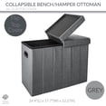 thumbnail image 4 of Simplify Collapsible Polyester Adult Flip Top Hamper Ottoman in Grey, 4 of 9