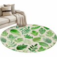 thumbnail image 6 of Green Leaves Round Rug 3ft Washable Circle Entryway Rugs Non Slip Spring Plants Rustic Vintage Botanical Area Rug Indoor Floor Carpet for Bedroom Kitchen Living Room Home Office Dining Room Nursery, 6 of 8