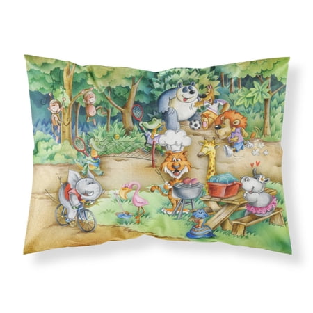 Carolines Treasures APH6821PILLOWCASE Animals at A Picnic Fabric Standard Pillowcase Standard multicolor