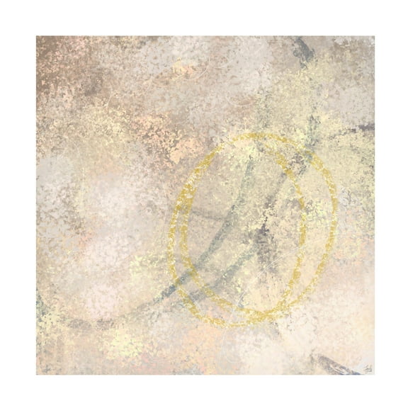 Canvas Wall Art - Line and Brush 'Strokes Circles 1' Wall Art for Living Room, Bedroom, or Office Décor by Trademark Fine Art - 14 x 14 Inches