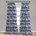 thumbnail image 5 of Ambesonne Fish Curtains, Cartoon Aquarium, Pair of 28"x63", Slate and Cadet Blue Tan, 5 of 5