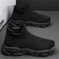 thumbnail image 2 of NOKIO Mens Walking Shoes Breathable Knit S𝗅ip On Sneakers Lightweight Casual Athlet𝗂c Fitness Shoes Comfortable Casual Running Shoes Fashion High Top Sport Sock Shoes for Back to College, 2 of 4