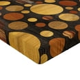 thumbnail image 2 of Ambesonne Wooden Print Fitted Sheet, Brown Abstract Circles, Twin XL Size, Brown, 2 of 3