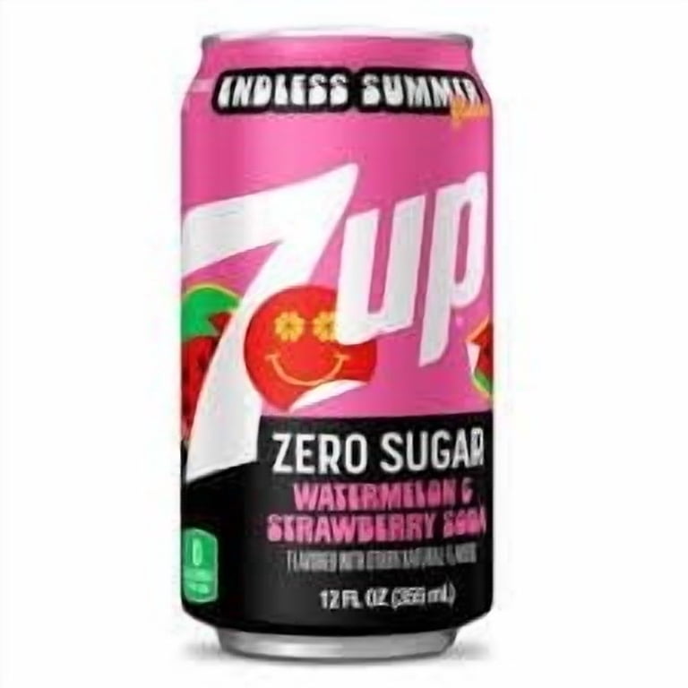 7UP Watermelon Strawberry Soda, 12 Pack, 12 Fl Oz Cans, Fruity