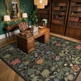 thumbnail image 3 of ATHOPE Floral 5x7 Area Rug, Machine Washable Rugs Soft Non Slip Low Pile Rugs for Living Room Bedroom Nursery Kitchen Dining Room Indoor, Large Floral Print Pattern Carpet, Dark Green, 3 of 8
