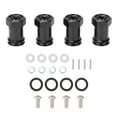 thumbnail image 1 of 4 piezas de 12 mm de aluminio RC con buje hexagonal y extensión de desplazamiento de 15 mm, adaptador de accionamiento hexagonal para TRAXXAS MINI E REVO 1/16 RC Car, color negro, 1 of 14