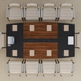thumbnail image 5 of 96-inch conference table, equipped with power sockets, large conference table, sturdy metal legs, 2 cable clamps, modern office conference table, suitable for 8 to 10 people to use, 5 of 8