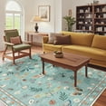 thumbnail image 6 of Garvee 5x7 Floral Insect Print Area Rug, Modern Machine Washable Rug Stain Resistant Non-Slip Backing Rug Low Pile Floor Cover for Living Room Bedroom Home Decor, Green, 6 of 9