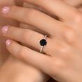 thumbnail image 4 of Gem Stone King 10K Rose Gold Black Onyx and Lab Grown Diamond Engagement Ring for Women | 1.48 Cttw | Round 7MM | Gemstone December Birthstone | Size 5, 4 of 6