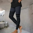 thumbnail image 5 of Dasayo High Waist Women's Leggings Gray Slim-Leg Casual Jeggings Striped Stretch Buttery Soft Tights Womens Pants XXXL, 5 of 9