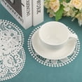 thumbnail image 5 of Lace Doilies, 8 Pack 7" - Round Lace Placemats, Hollow Coasters with Floral Pattern for Tea House (White), 5 of 5