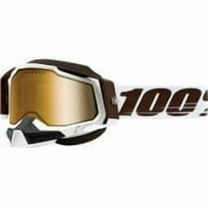 100% Racecraft 2 Snow Goggles (One Size Fits Most, Snowbird/White/Brown / Silver Mirror Lens)