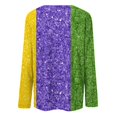 thumbnail image 5 of xixinqiwan Mardi Gras Tops for Women,Womens Long Sleeve Carnival Crew Neck Casual Tshirts New Orleans Parade Custume Tops, 5 of 6