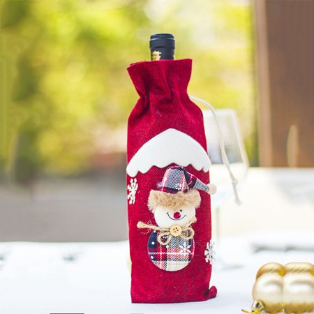 Christmas Decorations Wine Bottle Bags Festive Holiday Gifts Bags