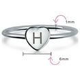 thumbnail image 3 of Bling Jewelry Womens Simple ABC Heart Shape Monogram Initial Silver Ring Sterling A-Z Signet, 3 of 3