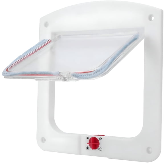 LAMIRO Cat Flap Door - Glass Door Windows Protector Sliding Door, 4 Way Locking Cat Flap Door for Interior Exterior Doors