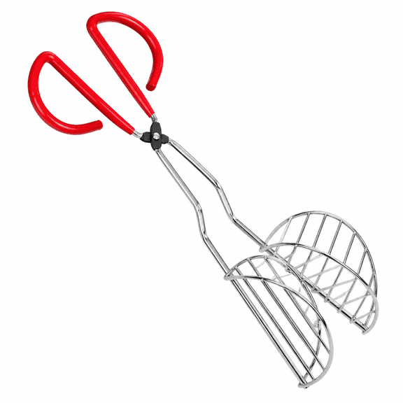 WEAIZYS Stainless Steel Taco Shell Fryer Tongs, U-Shaped Tortilla Press Clip with Heat-Resistant Handle, Homemade Taco Shell Maker, Red