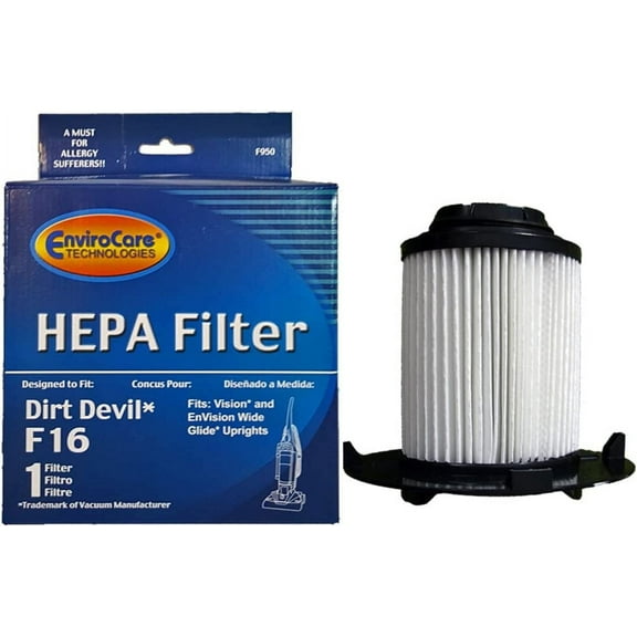 1 Dirt Devil F16 Pleated HEPA Vacuum Cleaner Filter Royal Vision Envision Wide Glide Upright