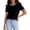 C21 Black, variant on Conzone Shirts For Women Long Sleeve Crew Neck Patchwork Womens Shirts Fashion Womens Summer Tops Black
