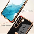 thumbnail image 2 of Compatible with Samsung Galaxy S22 5G Case Love Heart Plating Electroplate Luxury Elegant Case Camera Protector Soft TPU Shockproof Protective Corner Back Cover Galaxy S22 5G Case -Black, 2 of 11