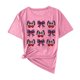 thumbnail image 1 of Camisas de Manga Corta para las Mujeres Moda Casual Impresión Cuello Redondo Suéter Tee Blusas, 1 of 5
