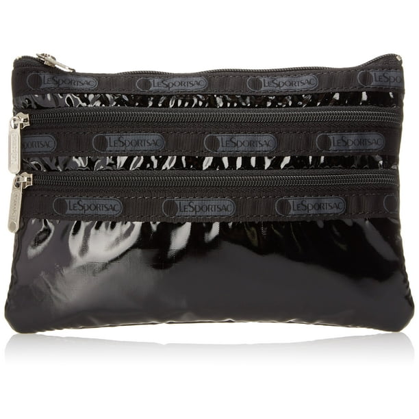 LeSportsac Boxed 3 Zip Cosmetic (Black Patent)