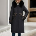 thumbnail image 4 of GEWSEY Women's Winter Thicken Puffer Coat Warm Jacket with Faux Fur Removable Hood (Black, M), 4 of 5