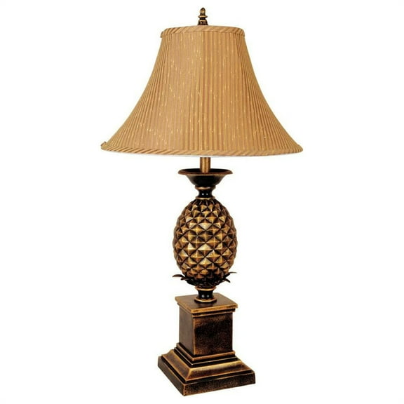 Ore International 32"H Pineapple Table Lamp - Antique Gold
