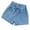 Blue A, variant on Girls Jean Shorts Cotton Denim Elastic High Waist Shorty Shorts Summer Casual Pull On Shorts 3-13 Years (11 Years, Blue A)