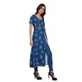 thumbnail image 3 of Moomaya Women Cotton Short Sleeve Kurta Long Tunic Printed Front Slit Kurtis, 3 of 6