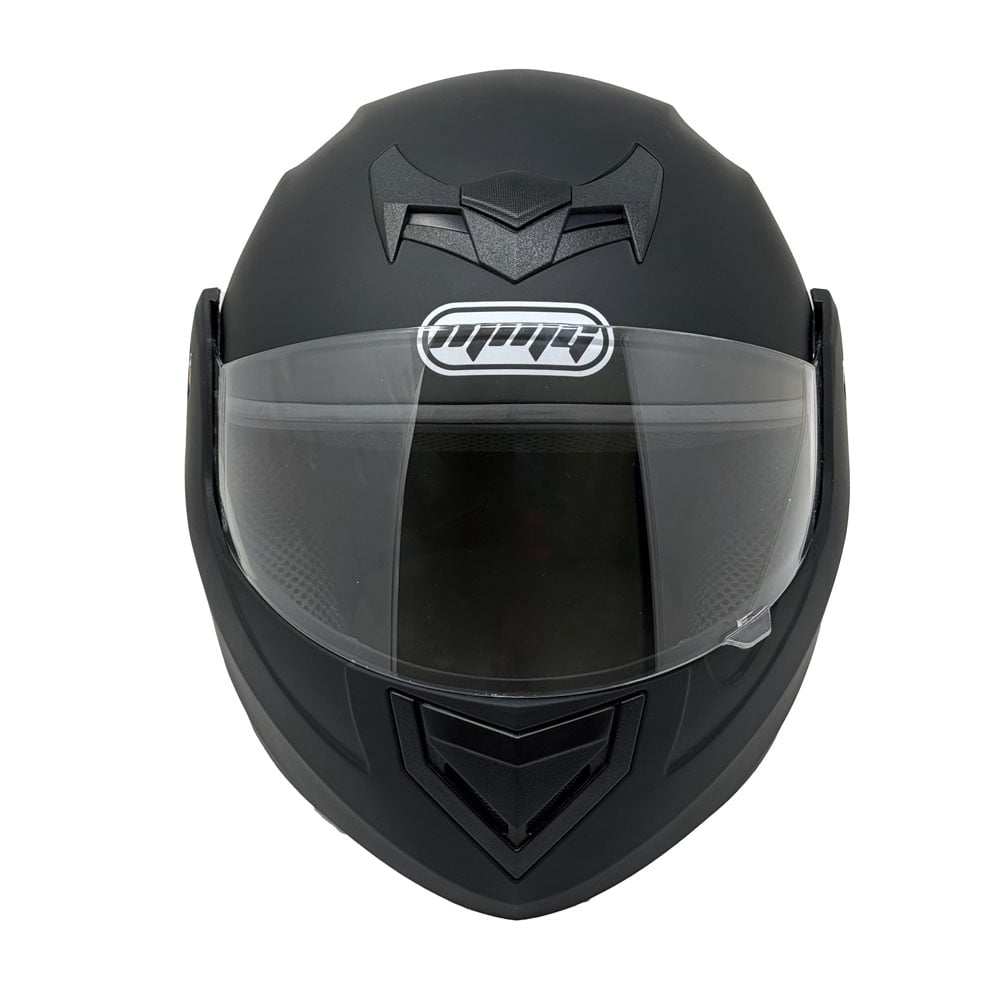 MMG Adult Motorcycle Modular Full Face Helmet Flip up Visor DOT - Model 34 (Matte Black, Large)