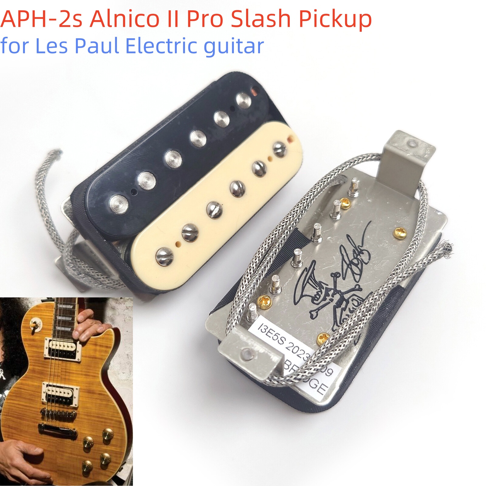 Humbucker Guitar Alnico II Pickups Set, 2C Pro Slash, for Gibson LP Guitar