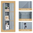 thumbnail image 4 of MIIIKO Office Storage Lockers for Employees, 71" Slim Metal Storage Cabinet with 3 Door for School, Gym, Dormitory, Changing Room, 4 of 6